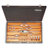 Beta 446ASG/C23 Assortimento di maschi e filiere con accessori in acciaio al cromo filettatura GAS cilindrica in cassetta di leg
