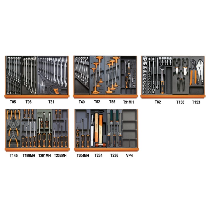 Beta 5908VU/2T Assortimento di 161 utensili per impiego universale in termoformato rigido in ABS 059081136