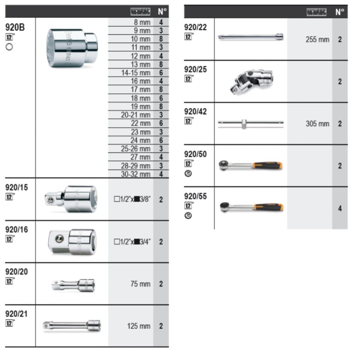 Beta 6600 M/125 Assortimento 133 utensili, con ganci senza pannello 066000125