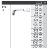 Beta 6600 M/73 Assortimento di 68 utensili con ganci senza pannello 066000073