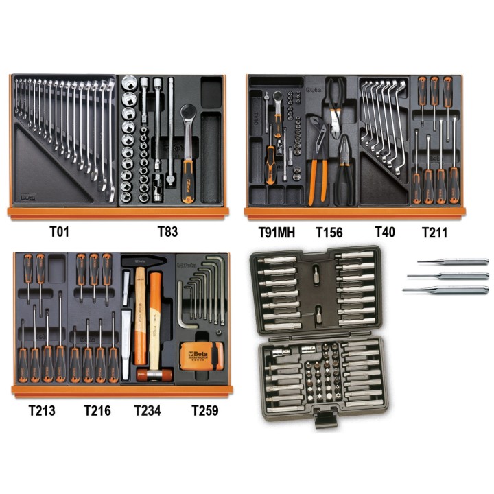 Beta 5904VU/4T Assortimento di 197 utensili per impiego universale in termoformato rigido in ABS 059241100