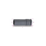 Beta 720LS 17 Chiavi a bussola Macchina con attacco quadro femmina 1/2" bocca esagonale serie lunga sottile fosfatate 007200367