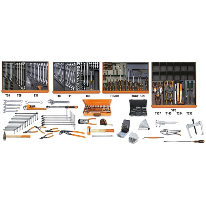 Beta 5910VI/3T Assortimento di 261 utensili per manutenzioni industriali in in termoformato rigido in ABS 059101063
