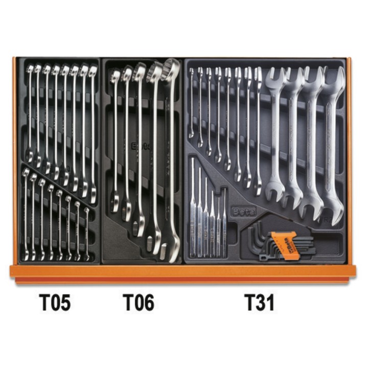 Beta 5910VI/3T Assortimento di 261 utensili per manutenzioni industriali in in termoformato rigido in ABS 059101063