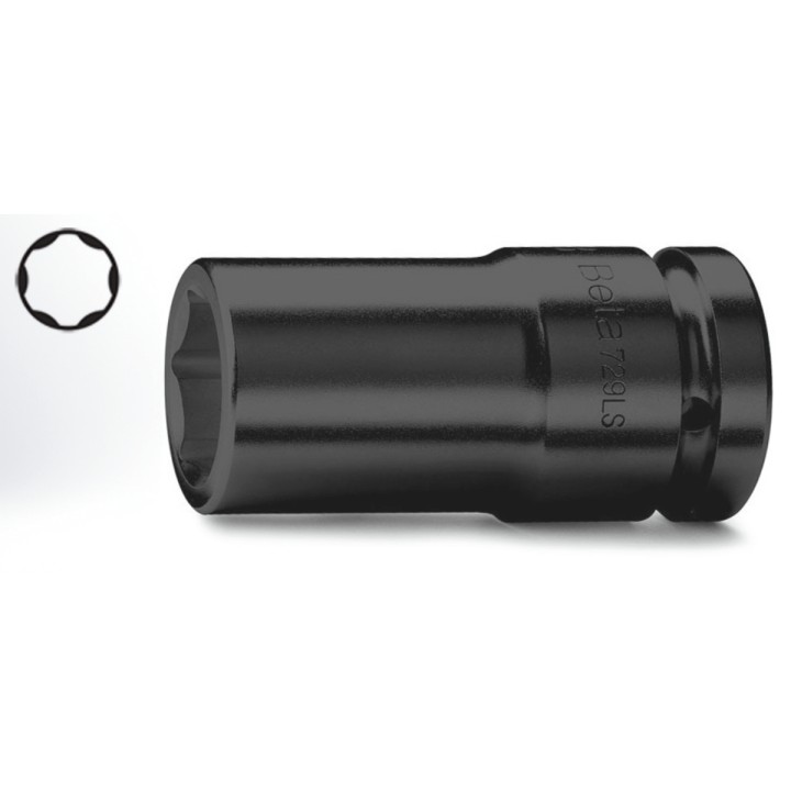 Beta 729LS 32 Chiavi a bussola Macchina con attacco quadro femmina 1" bocca esagonale, serie lunga sottile, fosfatate 007290532