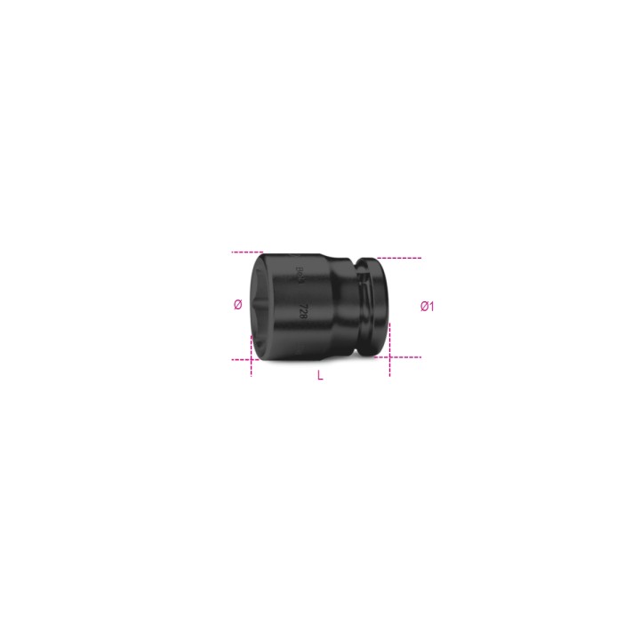 Beta 728AS 7/8 Chiavi a bussola Macchina con attacco quadro femmina 3/4" bocca esagonale serie normale, fosfatate 007280222