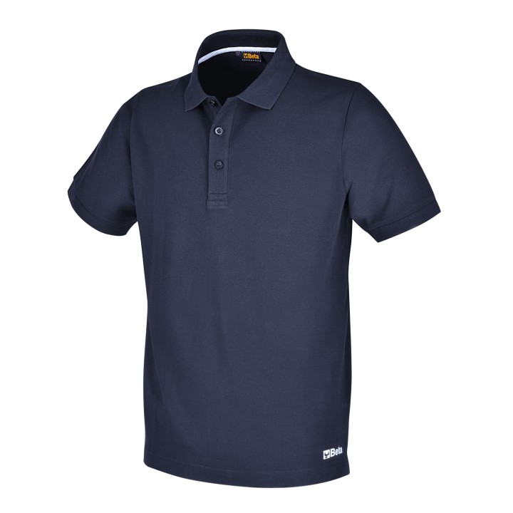 Beta 7552BL XL Polo work in cotone piquet 200g, con 3 bottoni, blu 075520304