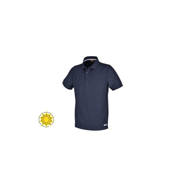 Beta 7552BL L Polo work in cotone piquet 200g, con 3 bottoni, blu 075520303