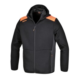 Beta 7566NG S Felpa zip lunga con cappuccio, nera con inserti in grigio antracite 075660401