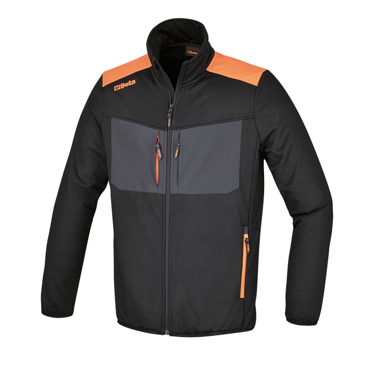 Beta 7564N M Giacca in pile elasticizzata e traspirante, multitasche, nera 075640002