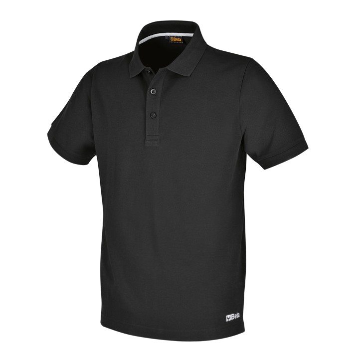 Beta 7552N XS Polo work in cotone 200g, con 3 bottoni, nera 075520500