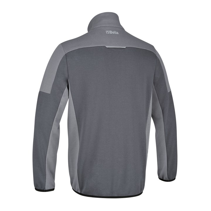 Beta 7643G M Felpa zip corta, 80% cotone, 20% poliestere, 280 g, antracite/grigio chiaro 076430002