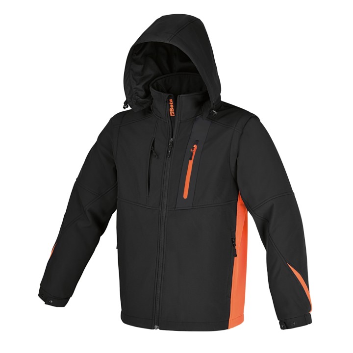 Beta 7659N M Giacca softshell con cappuccio e maniche staccabili 076590002