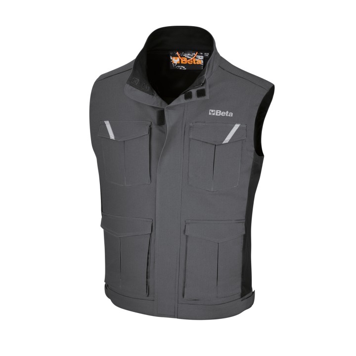 Beta 7937MG M Gilet da lavoro grigio in 100% cotone, comodo e resistente 079370402