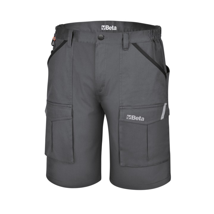 Beta 7931MG L Bermuda da lavoro in 100% cotone elasticizzato grigio, comodi e resistenti 079310403