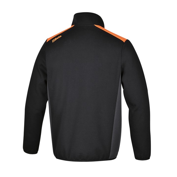 Beta 7565NG XL Felpa zip lunga, nera con inserti in grigio antracite 075650404