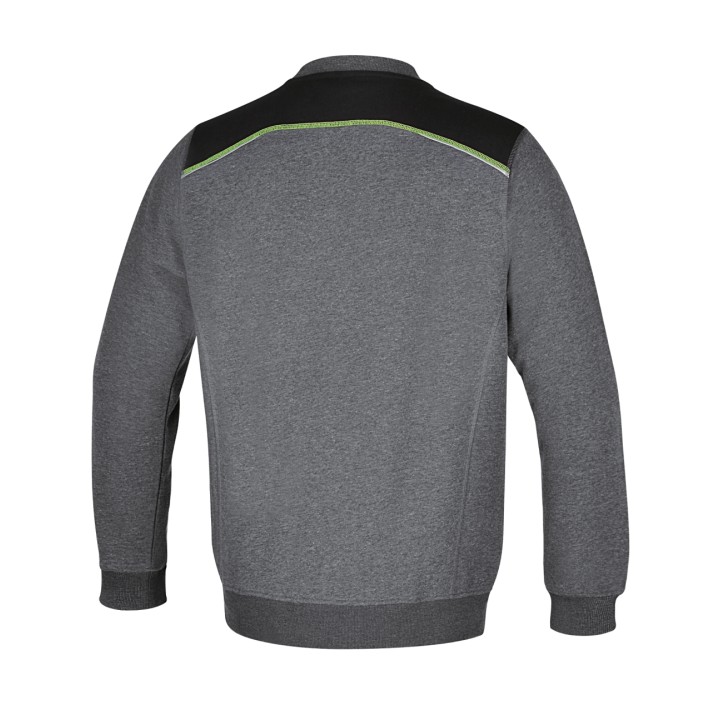 Beta 7642G M Felpa girocollo con inserti neri sulle spalle e dettaglio verde fluo 076420002