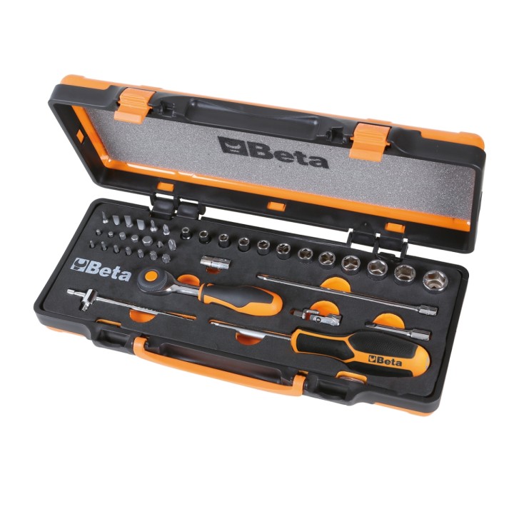 Beta 900/C11HR Assortimento di 11 chiavi a bussola a mano esagonali, 20 inserti per avvitatori e 7 accessori in termoformato rig