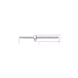 Beta 910/42 Quadro maschio 3/8" con spina scorrevole cromato 009100854