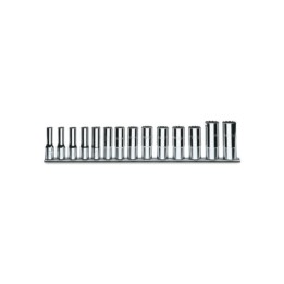 Beta 910AL/SB14 Serie di 14 chiavi a bussola a mano lunghe bocca esagonale (art. 910AL) su supporto 009100174