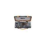 Beta 910B/C16 Assortimento di 16 chiavi a bussola a mano poligonali e 5 accessori in cassetta di lamiera 009100937