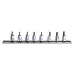 Beta 900TX/SB8 Serie di 8 chiavi a bussola maschio per viti con impronta Torx (art. 900TX) su supporto 009000730