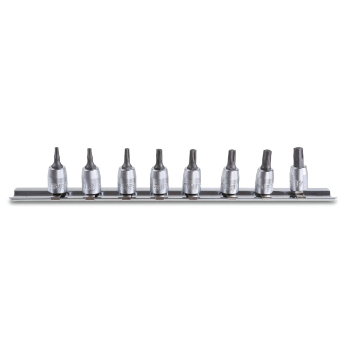 Beta 900TX/SB8 Serie di 8 chiavi a bussola maschio per viti con impronta Torx (art. 900TX) su supporto 009000730