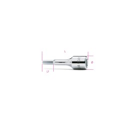 Beta 910ME 8 Chiavi a bussola a mano maschio esagonale con attacco quadro femmina 3/8" cromate 009100508