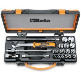Beta 910A/C16 Assortimento di 16 chiavi a bussola a mano esagonali e 5 accessori in cassetta di lamiera 009100936