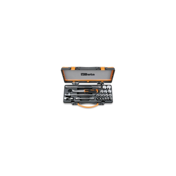 Beta 910A/C16 Assortimento di 16 chiavi a bussola a mano esagonali e 5 accessori in cassetta di lamiera 009100936