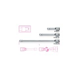 Beta 910AN/125 Prolunghe a mano con attacchi quadri maschio e femmina 3/8" angolari cromate 009100828