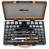 Beta 920/C37 Assortimento di 37 chiavi a bussola a mano poligonali e 5 accessori in cassetta di lamiera 009200988