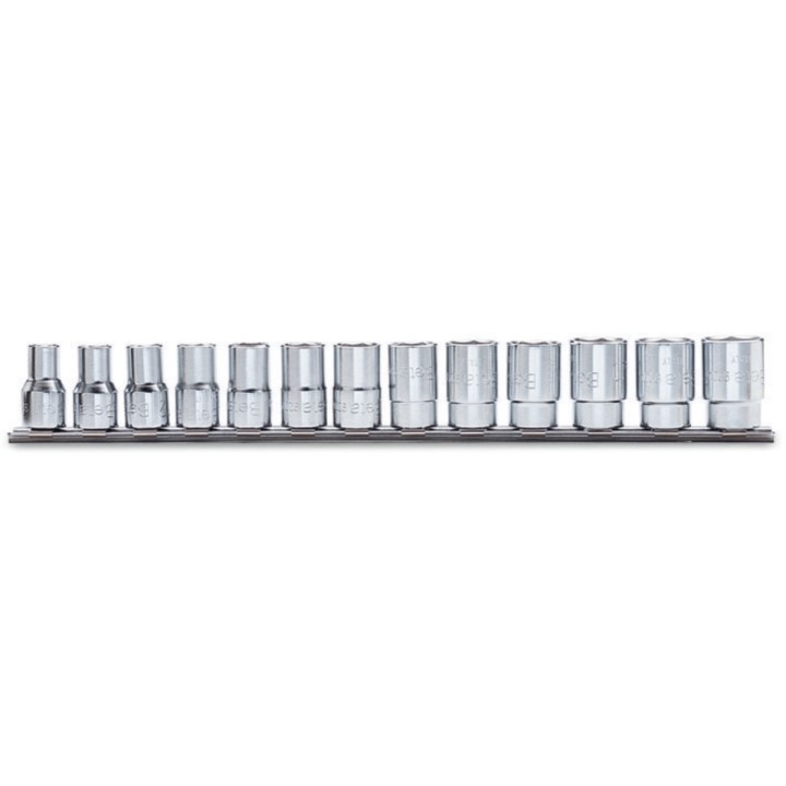 Beta 910AS/SB13 Serie di 13 chiavi a bussola a mano bocca poligonale (art. 910AS) su supporto 009100215