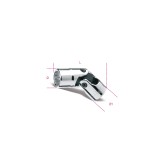 Beta 910B/SN 18 Chiavi a bussola a mano snodate con attacco quadro femmina 3/8" bocca poligonale, cromate 009100238