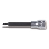 Beta 910BP 6L Chiavi a bussola a mano maschio esagonale con estremità sferica con quadro femmina da 3/8" cromate - inserti bruni