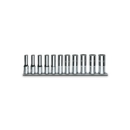Beta 920AL/SB11 Serie di 11 chiavi a bussola a mano lunghe bocca esagonale (art. 920AL) su supporto 009200644