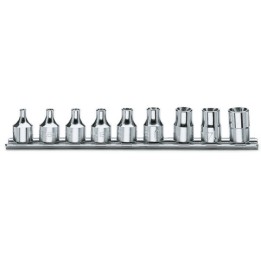 Beta 910FTX/SB9 Serie di 9 chiavi a bussola a mano per viti con testa a profilo Torx® (art. 910FTX) su supporto 009100430