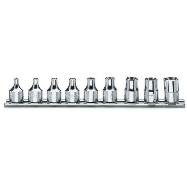 Beta 910FTX/SB9 Serie di 9 chiavi a bussola a mano per viti con testa a profilo Torx® (art. 910FTX) su supporto 009100430