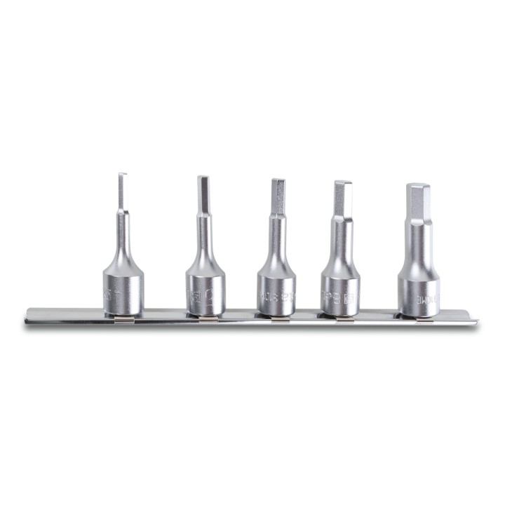 Beta 910ME/SB5 Serie di 5 chiavi a bussola maschio esagonale (art. 910ME) su supporto 009100515
