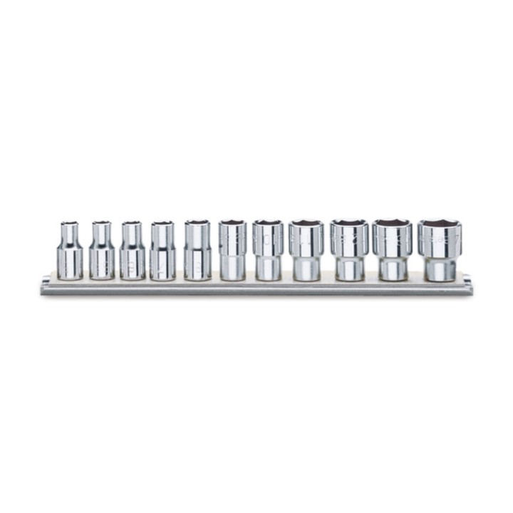 Beta 920AS/SB11 Serie di 11 chiavi a bussola a mano bocca poligonale (art.920AS) su supporto 009200225