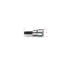 Beta 910PT 45 Chiavi a bussola a mano a giravite per viti con impronta pentalobata con attacco quadro femmina 3/8" cromate - ins