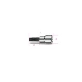 Beta 910PT 45 Chiavi a bussola a mano a giravite per viti con impronta pentalobata con attacco quadro femmina 3/8" cromate - ins