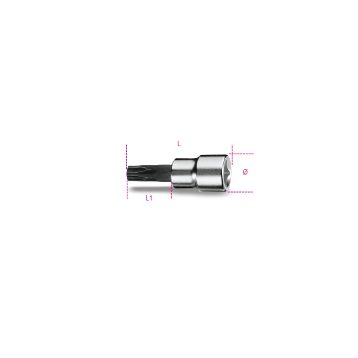 Beta 910PT 45 Chiavi a bussola a mano a giravite per viti con impronta pentalobata con attacco quadro femmina 3/8" cromate - ins