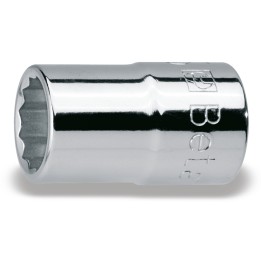 Beta 920B 8 Chiavi a bussola a mano con attacco quadro femmina 1/2" bocca poligonale, cromate 009200108