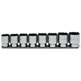 Beta 920B/SB8 Serie di 8 chiavi a bussola a mano bocca poligonale (art. 920B) su supporto 009200142