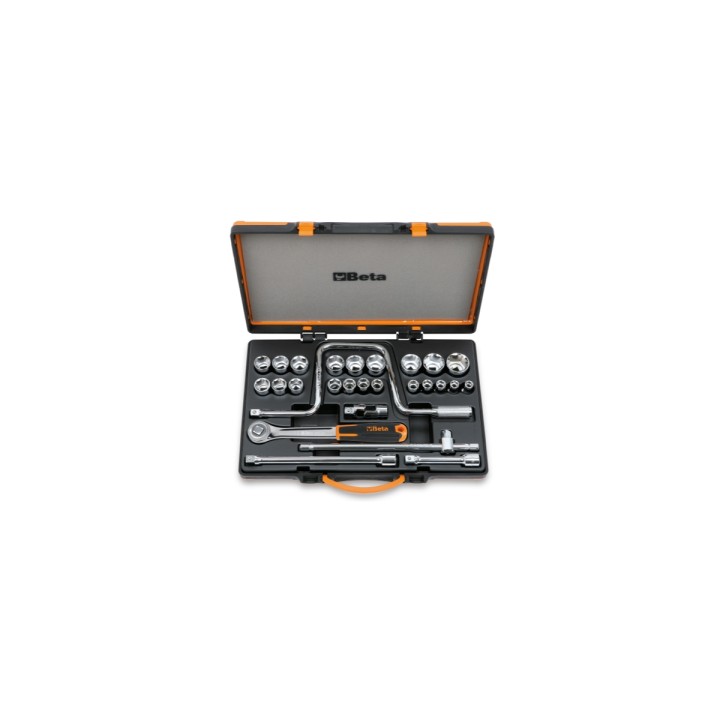 Beta 920A/C21 Assortimento di 21 chiavi a bussola a mano esagonali e 6 accessori in cassetta di lamiera 009200952