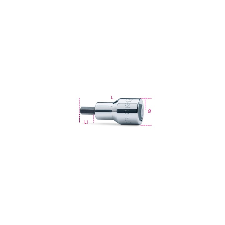 Beta 920PE-AS 1/2 Chiavi a bussola a mano maschio esagonale con quadro femmina 1/2" cromate - inserti bruniti 009200465