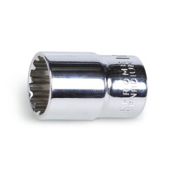 Beta 920U 12 Chiavi a bussola a mano con attacco quadro femmina 1/2" bocca multimpronta, cromate 009201712