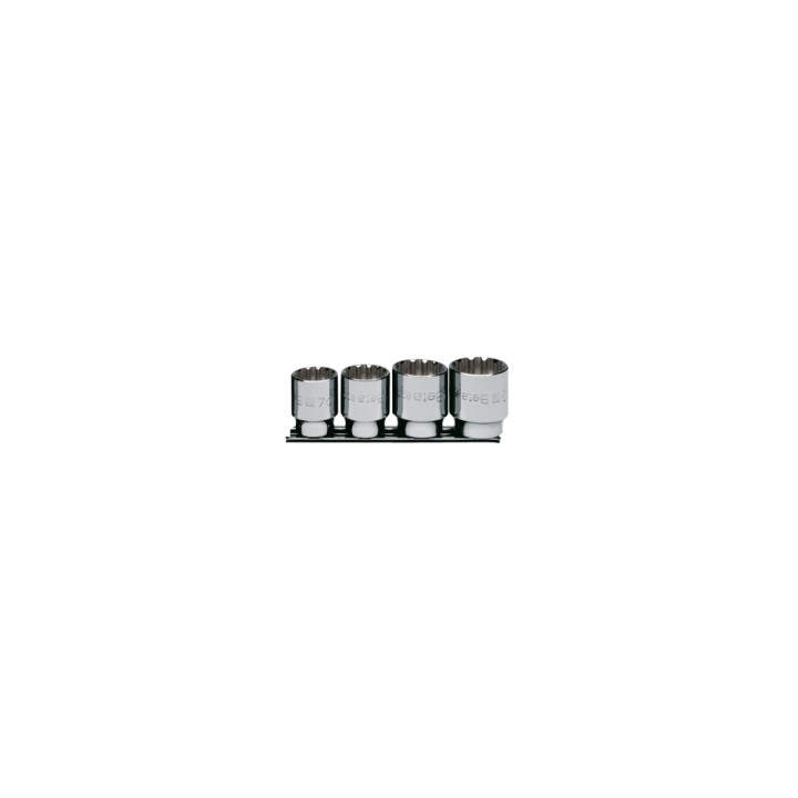 Beta 920U/SB4 Serie di chiavi a bussola a mano multimpronta con attacco quadro femmina 1/2" bocca esagonale, cromate 009201744