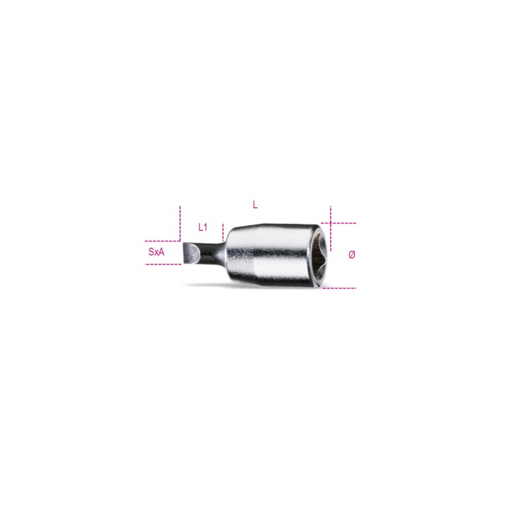 Beta 900LP 0,8X4 Chiavi a bussola a mano a giravite per viti con intaglio con attacco quadro femmina 1/4" cromate - inserti brun